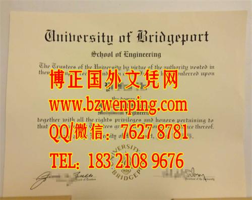 美国桥港大学毕业证样本实拍Universityof Bridgeport Diploma