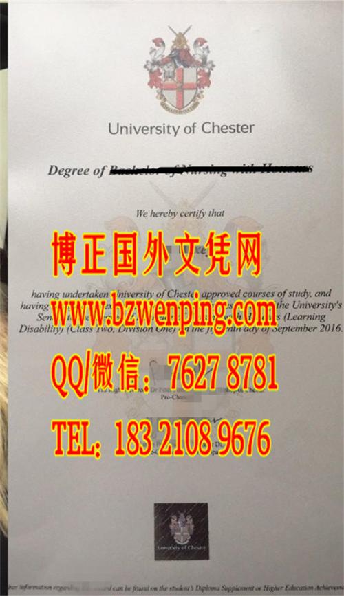 University of Chester Degrees，英国切斯特大学文凭样本，制作英国切斯特大学毕业证