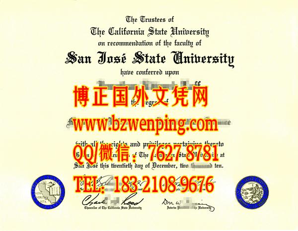 San Jose State University diploma｜美国圣何塞州立大学文凭毕业证办理