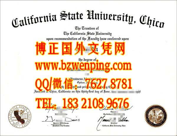 California State University at Chico diploma｜美国加州州立大学奇科分校毕业证样式