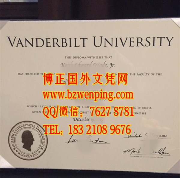 Vanderbilt University diploma|办理美国范德比尔特大学毕业证模版