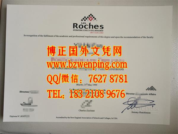 理诺士酒店管理学院毕业证Les Roches International School of Hotel Management diploma