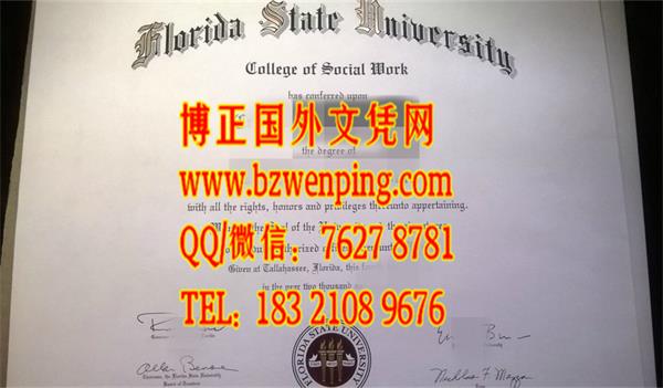 美国佛罗里达州立大学毕业证样式，Florida State University diploma