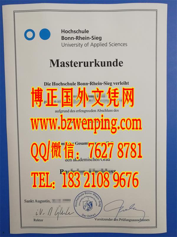 德国波恩萊茵锡格應用技术大學毕业证Hochschule Bonn Rhein Sieg diploma