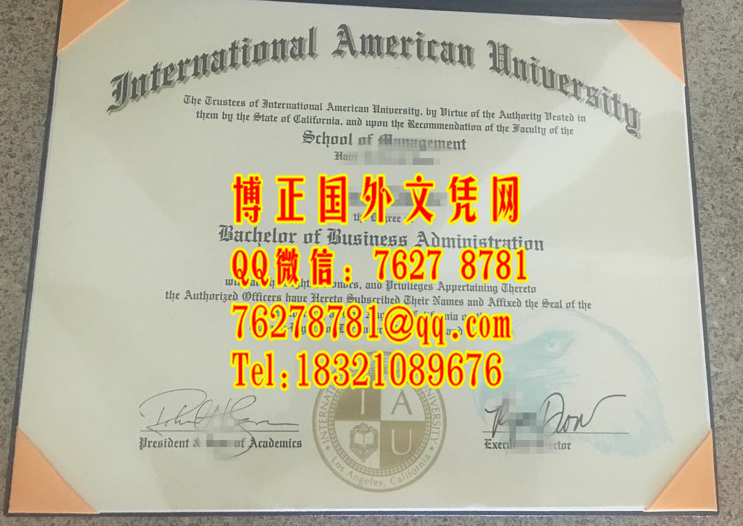 国际美国大学毕业证，International American University diploma